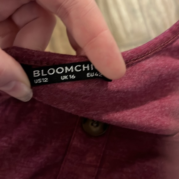 Flared sleeve burgundy shirt - Picture 3 of 4